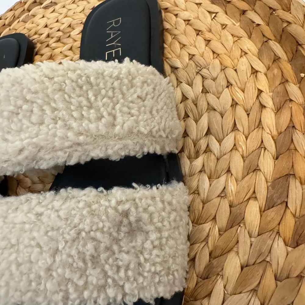 Raye Lounge Sherpa Slide Sandal Neutral